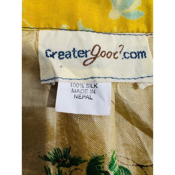 Vintage Boho Cottagecore Patchwork 100% Silk Wrap Skirt By Greater Good Retro - Picture 3 of 7